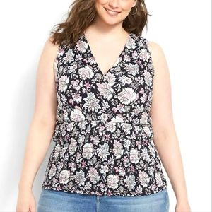 NWT Lane Bryant Sleeveless V-Neck Smocked Body Knit Top Size 4X